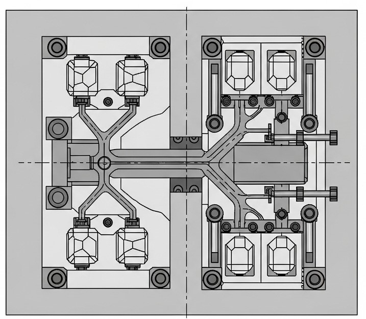 multi cavity molds can have identical cavities or like in this illustration family molds.